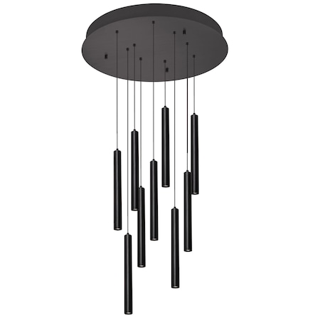 Afx Eli Nine Pendant, 81W 120 277V, Black ELIP01L30UDBKRND9